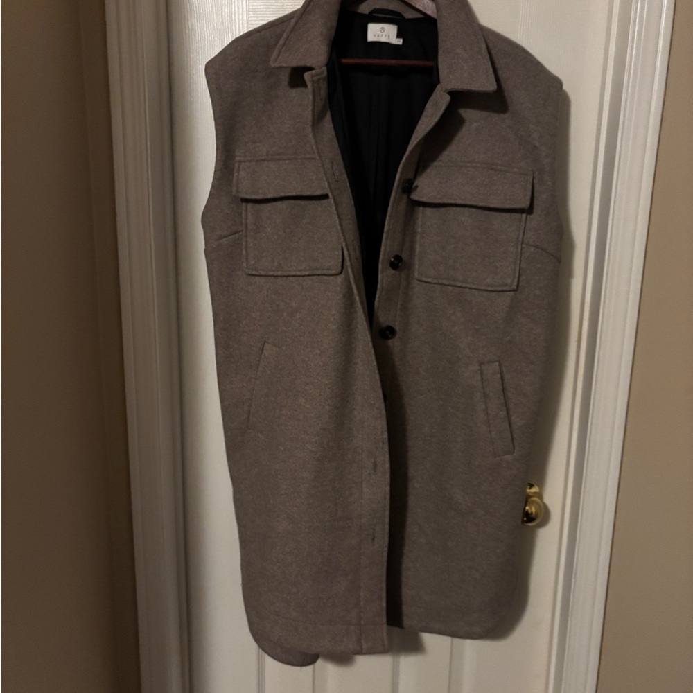 Elegant Women's Tan Wool-Blend Vest